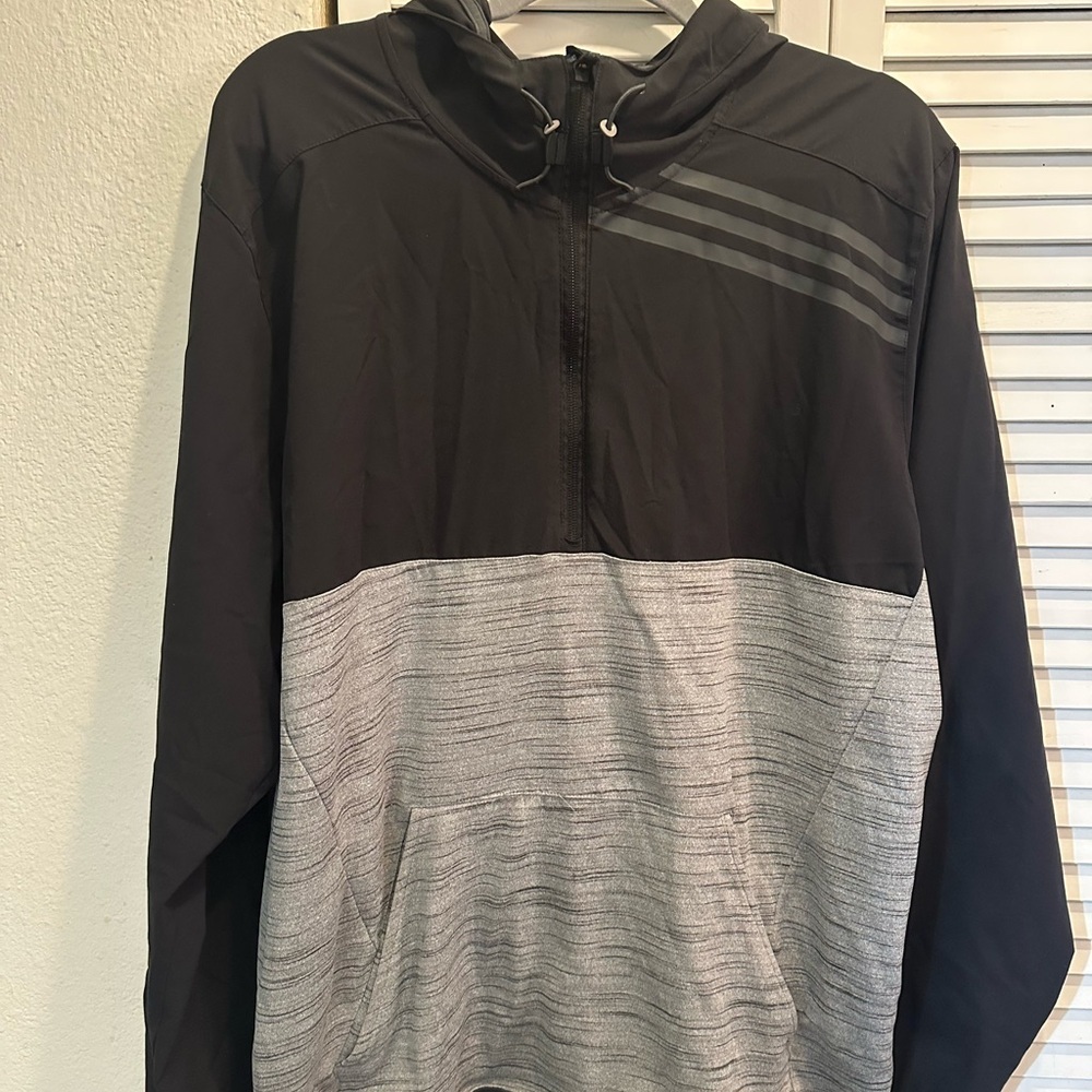 Adidas Black and Gray Climalite Hoodie